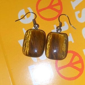 TigersEyes Genuine Stone Earrings. Great Condition